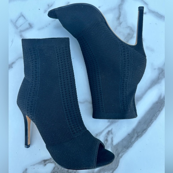 Black Knitted Heel Size 7.5 Sexy Black boots - Picture 7 of 7